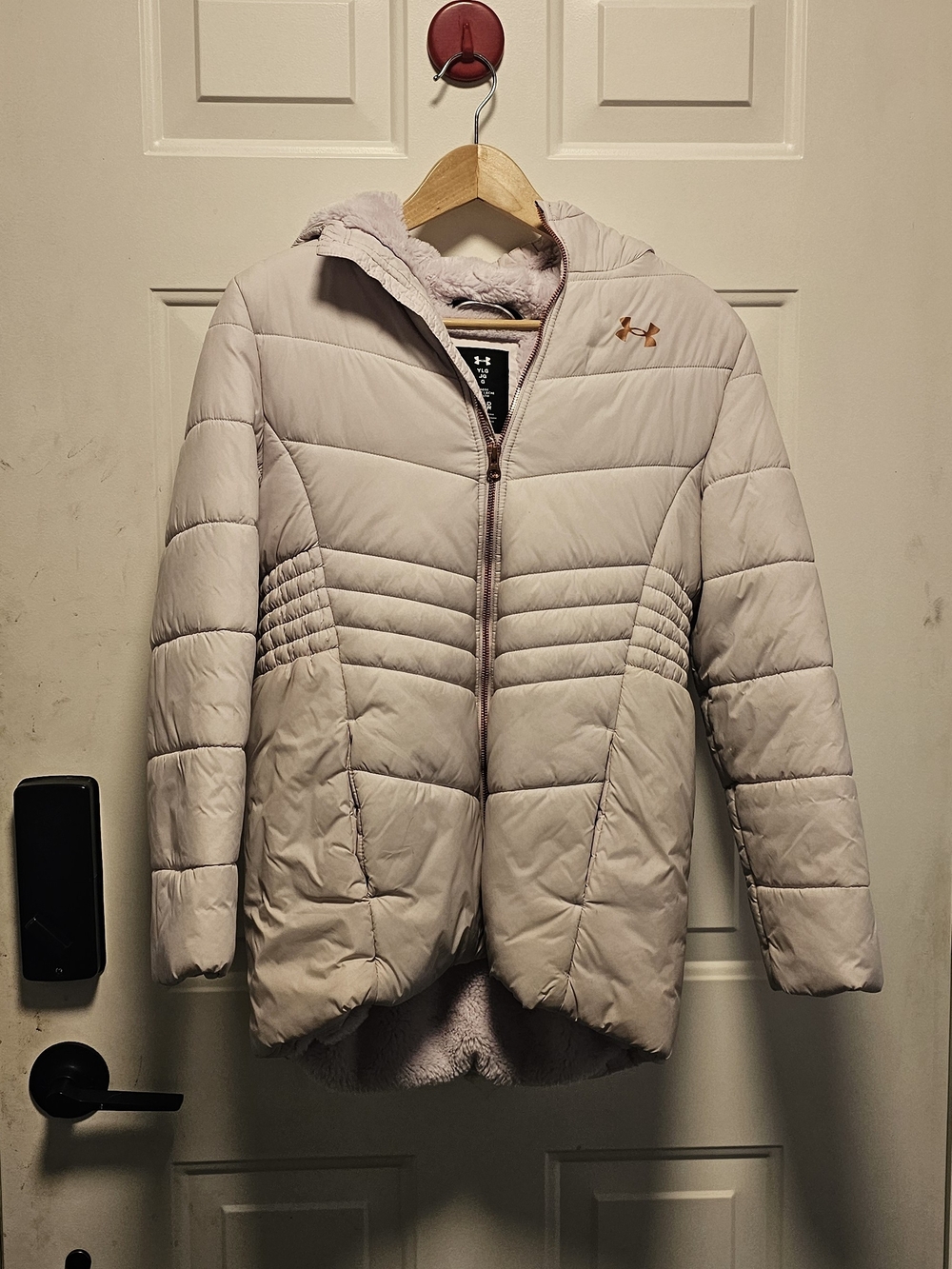 Under Armour Women's Light Pink Quilted Hooded Jacket